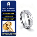 6mm Titanium Ring Hammer Honeycomb Moon Pit Rotatable Rose Gold Black Indentation Titanium Ring Finger Rings 632