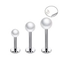 F136 G23 Silver Pearl Classic Externally Threaded Ball-Shaped Labret Stud Earrings Cartilage Helix Tragus Piercing Titanium