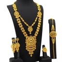 Luxury Designer Statement 24K Gold Plated Necklaces Earring Bracelet Ring for Women Ladies Dubai Wedding Bridal Jewelry Sets