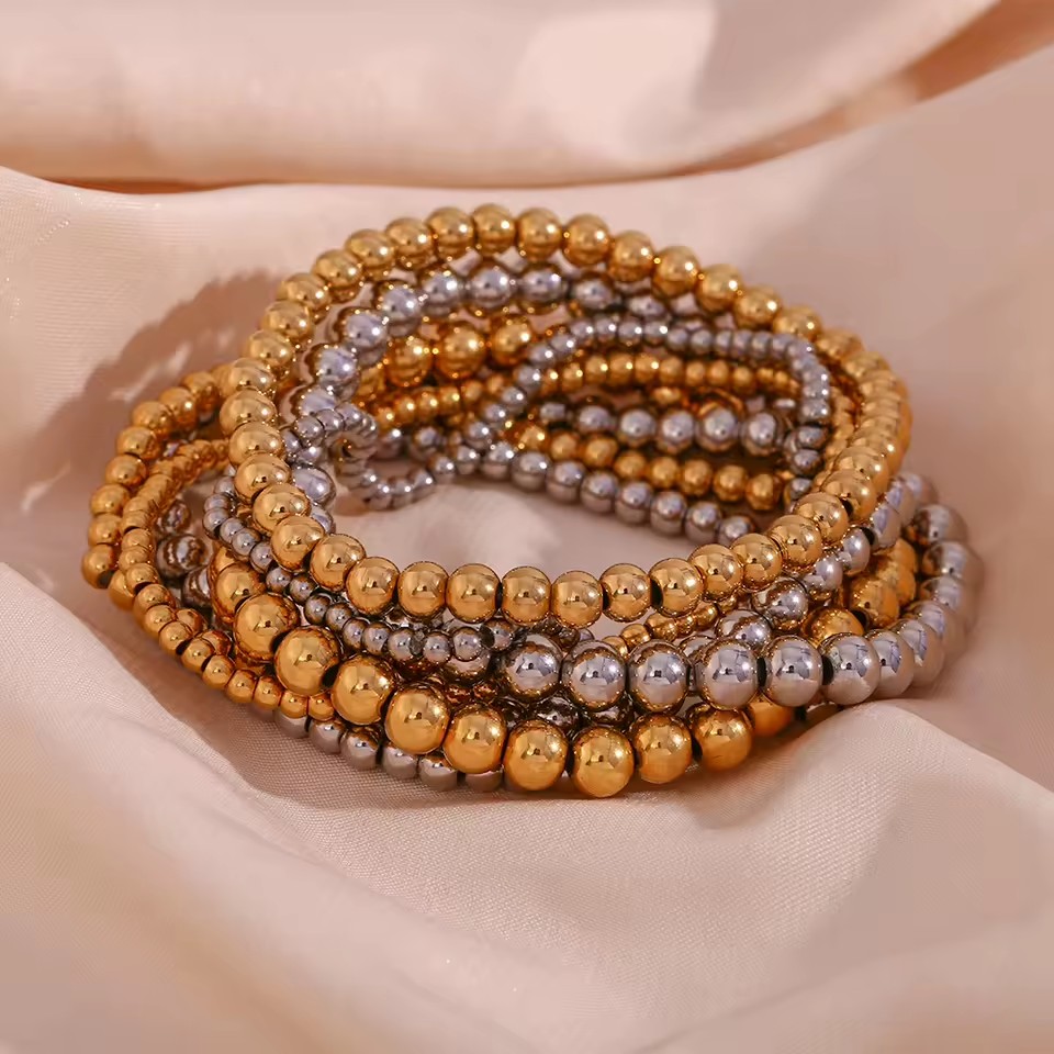 18K Gold Plated Stainless Steel Jewelry Bracelets for Women