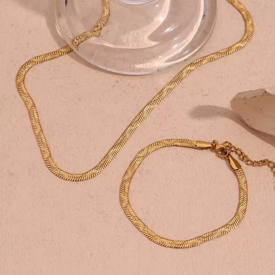 18K Gold Plated Stainless Steel Jewelry Sets for Women