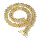 18K Gold Plated Cuban Link Chain & Bracelet with Bling Diamond 45cm Zinc Alloy Hip Hop Jewelry for Unisex Gift