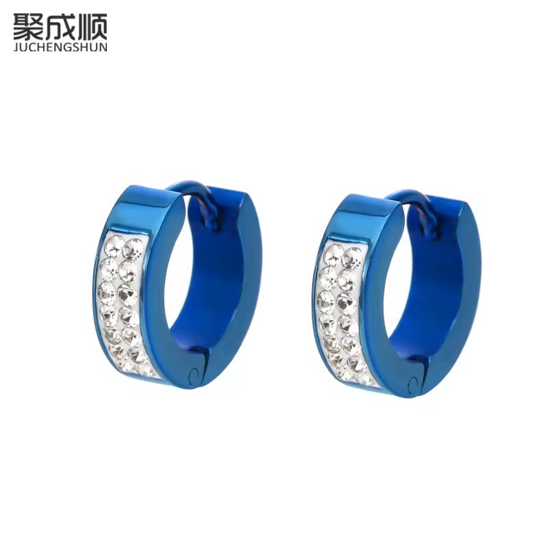 Women's Trendy Stud Earrings 18K Gold Plated Stainless Steel Zircon Square Geometric Design Gift