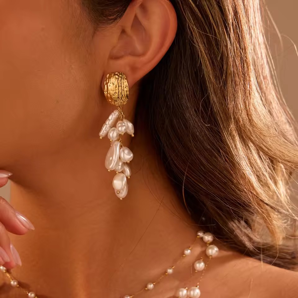 18K Gold Plated Stainless Steel Jewelry Earrings for Women