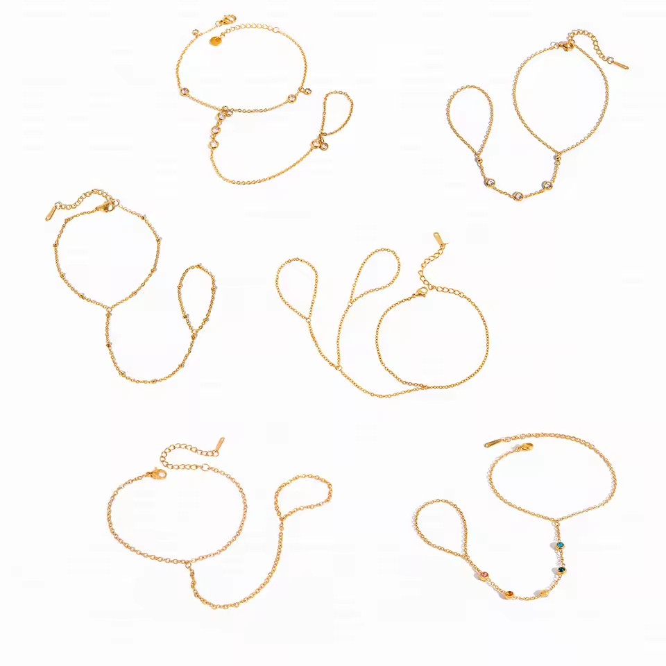 18K Gold Plated Stainless Steel Jewelry Bracelets for Women
