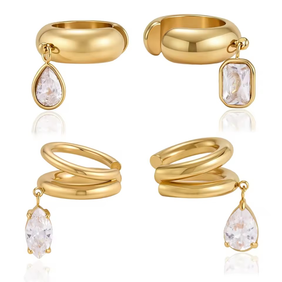 18K Gold Plated Stainless Steel Jewelry Earrings for Women