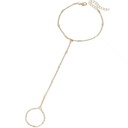 14K Gold-Plated Brass Zinc Alloy Hand Chain Bracelets Women Stackable Adjustable Trendy Dainty Ring Set Gift