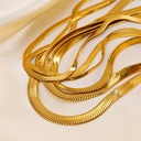 Stainless Steel Snake Bone Chain 18K Gold Plated Minimal Elegant Women Necklace Popular European American Fashion Jewelry