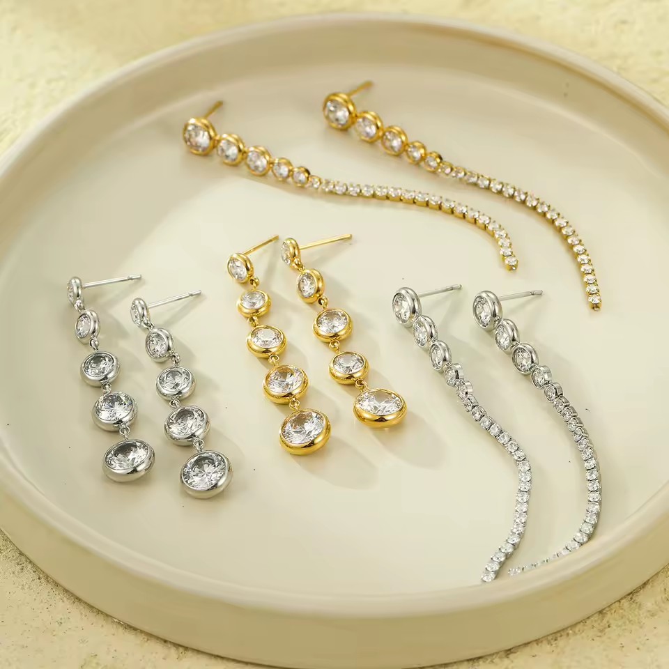 18K Gold Plated Stainless Steel Jewelry Earrings for Women