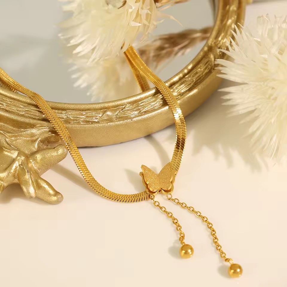 Waterproof Ins Butterfly Internet Celebrity Necklace Mori Style Tarnish Free Pendant Necklaces With EU Reach US CPSIA Standard