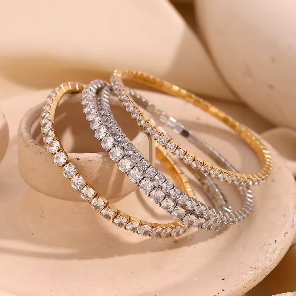 18K Gold Plated Stainless Steel Jewelry Bracelets for Women