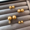 S Home Yiwu Golden Yellow Minimalist Geometric 925 Silver Real Gold Plating Women's Light Luxury High-end Elegant Earrings