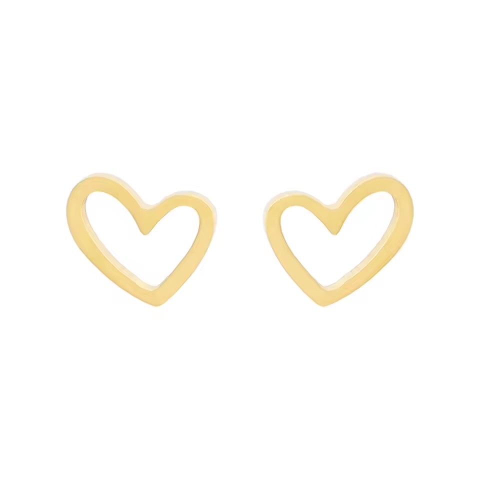 Love Heart Stainless Steel Simple Stud Earrings for Women Girls