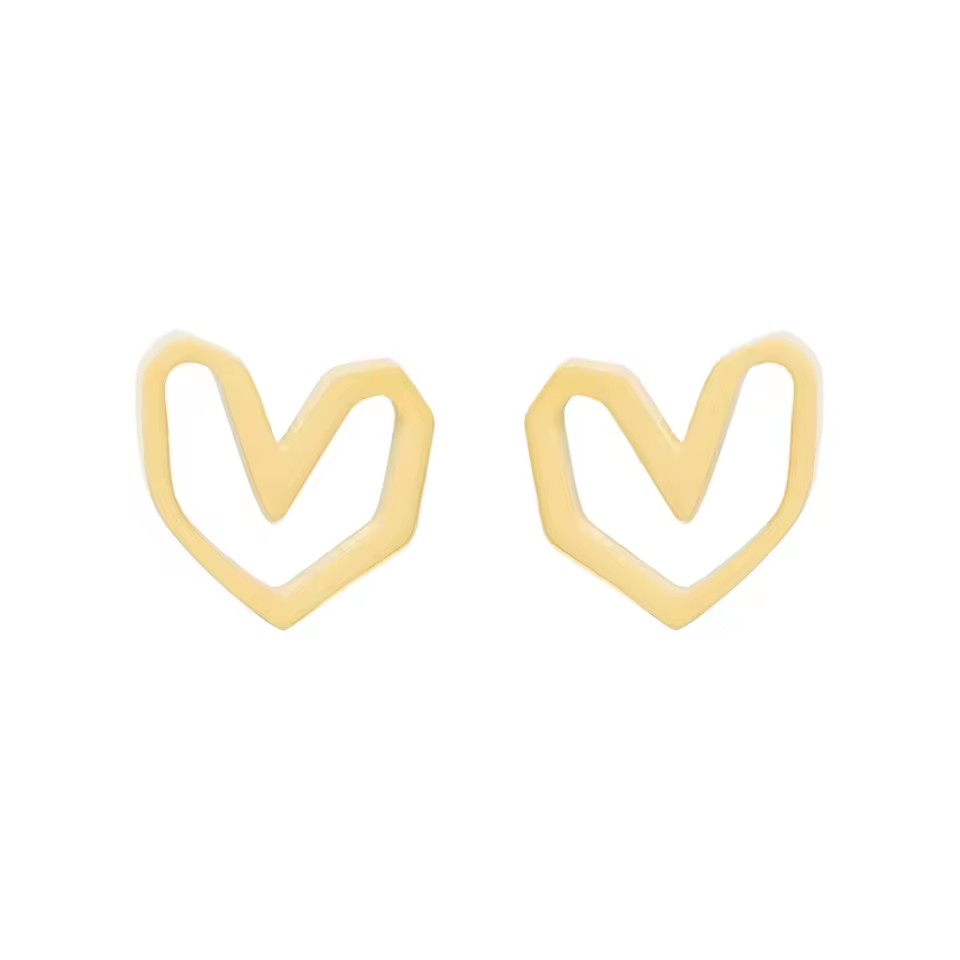 New Fashion Geometric Love Stainless Steel Unique Stud Earrings for Girls Gifts