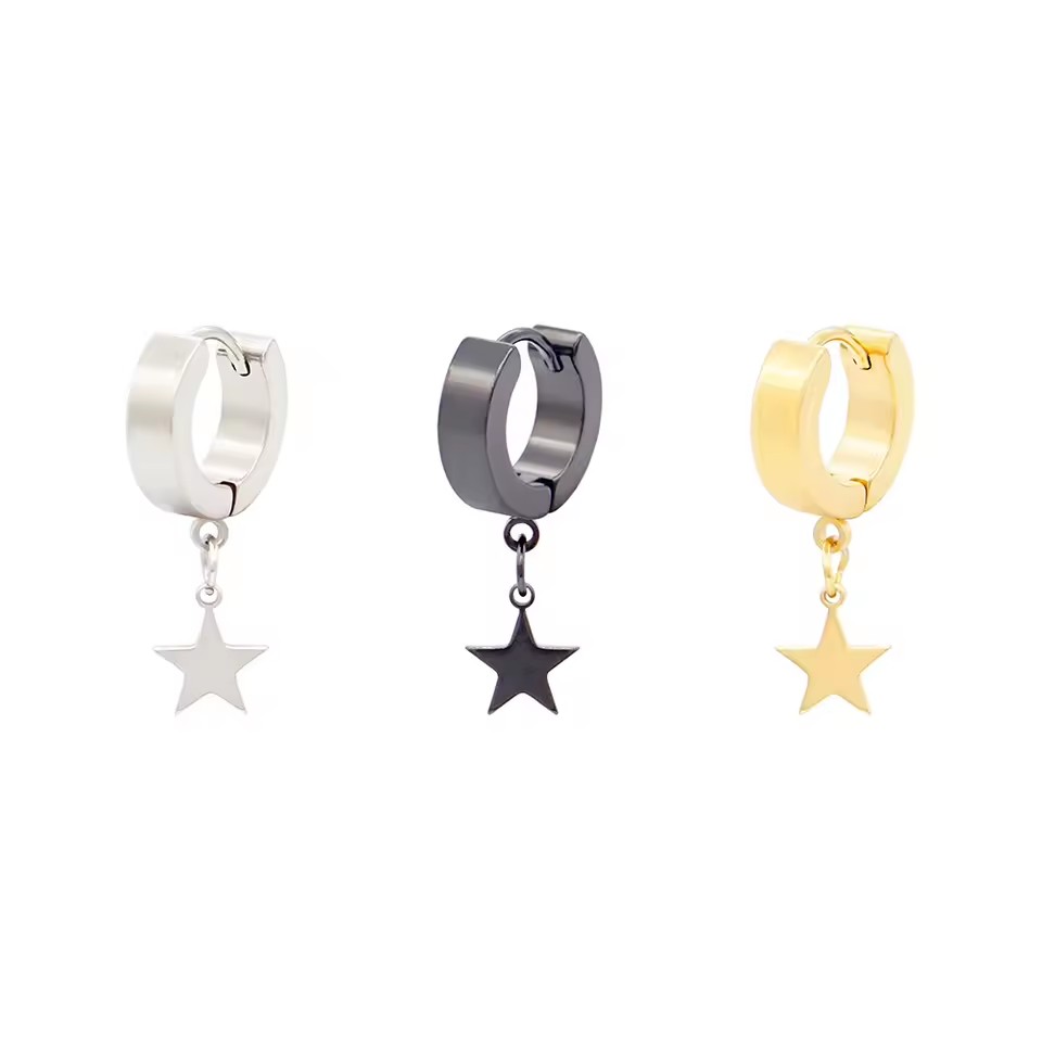 Ladies Party Accessories Stainless Steel Gold Plated Cute Trendy Fashion Korean Star Drop Earrings Women