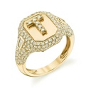 Laodun Ins Style Fashion Jewelry Sterling Silver Ring Classic Luxury Creative Customized Letter CZ Diamond S925 Rings Vermeil