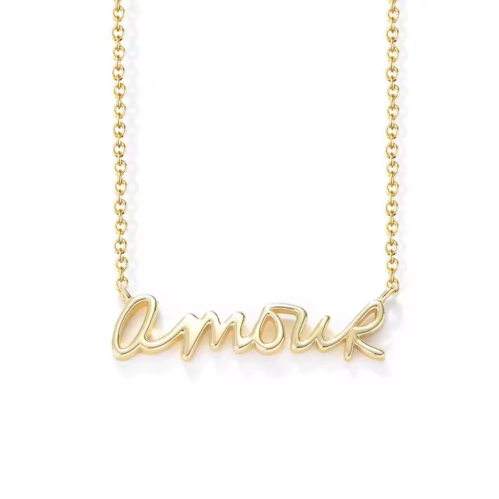 Laodun INS Fashion Popular S925 Necklace Creative Simple Amour Design Plain Sterling Silver Pendant Necklace Vermeil