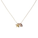Laodun Fine Women Jewelry S925 Silver Necklace Elegant Colorful Rainbow Personalized Zircon Pendant Chain Necklace Vermeil