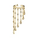 Laodun New Arrivals S925 Sterling Silver No Piercing Cuff Earrings with Chain INS Style Water Drop Cuff Earring for Women