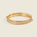 Shescity Fashion Gold Plated Stainless Steel Stacking Bangle Bracelet Jewelry for Girls