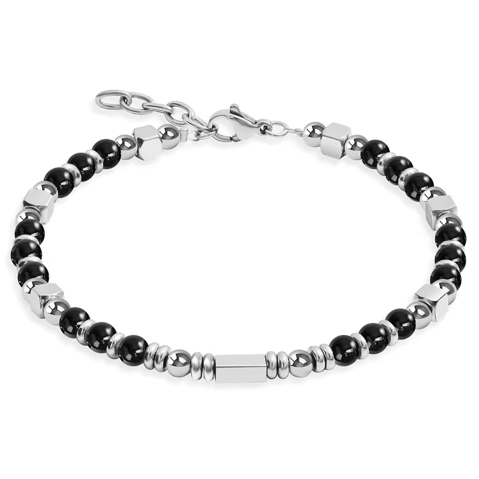 Womens Boho Adjustable Stackable Beaded Stainless Steel Natural Stone Link Men Non Tarnish Waterproof Handmade Bead Bracelet