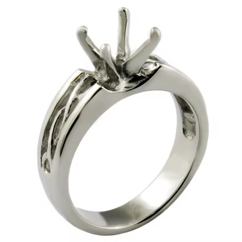 Main Stone Not Inlaid Jewelry Supplies Stainless Steel Ring Single Settings Without Stone Custom Rings