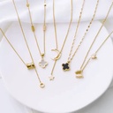 Fashion Jewelry Unisex 18K Gold Plated Stainless Steel Trendy Link Chain Necklace with Opal