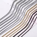 Wholesale Custom Trendy Hip Hop Unisex Gold Plated Stainless Steel Round Box Chains Necklace for Party