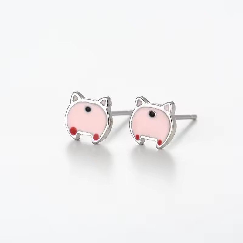 Custom Cute Children's Enamel Stud Earrings Hypoallergenic Stainless Steel 18K Gold Plated Non-Tarnish Fashion Gift Made