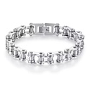 Hypoallergenic 316L Stainless Steel 18K Gold Plated Biker Chain Bracelet Motorcycle Rock Punk Jewelry for Men & Women