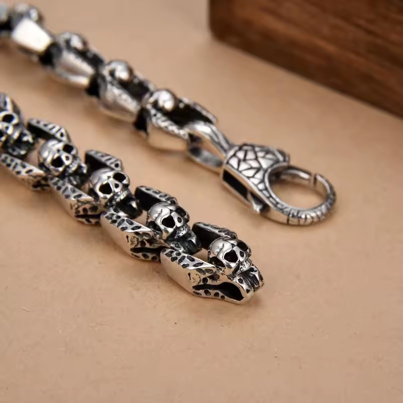 Stainless Steel Punk Style Skull Fashion Bracelet for Men Engagement