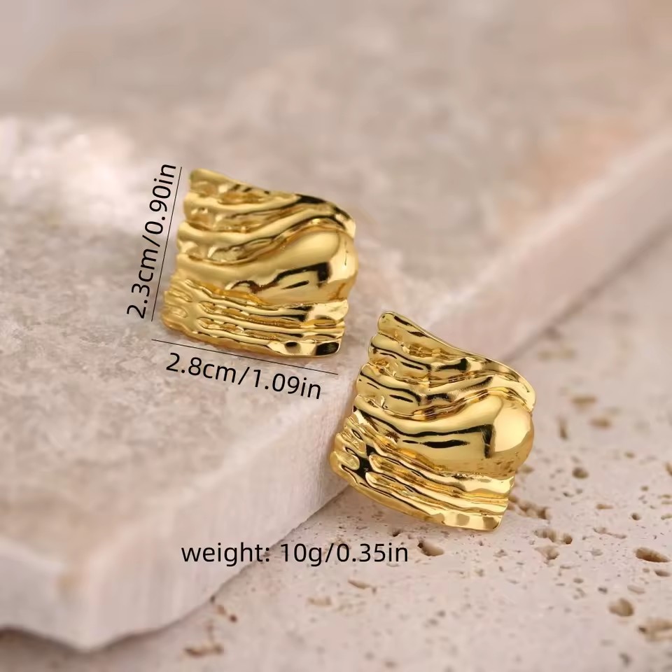 Wholesale 316 Stainless Steel Stud Fashion Chunky Engagement Earrings for Women's Low MOQ Support Customized
