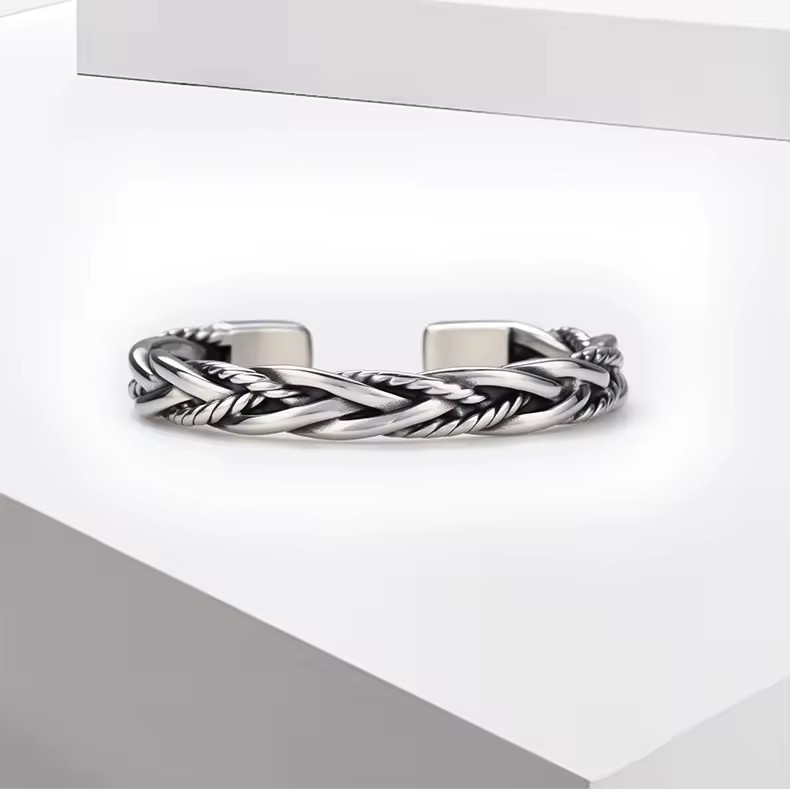 Vintage Fashion Jewelry Trendy Stainless Steel Bracelet Adjustable Wheat Braided Wire Unisex Bangle Gift Couple Accessories