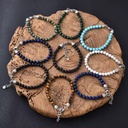 Stainless Steel Silver Plated Hiphop Style Strand Bracelets Tiger's Eye/Turquoise Beads Bracelets for Men's Anniversary Occasion