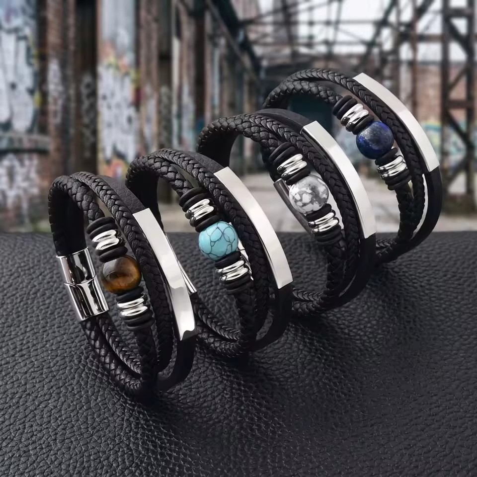 Turquoise Jewelry Handmade Bracelet Fashion Bracelet Jewelry for Women Men Bracelet Homme Bijoux En Acier Inoxydable Bracelet