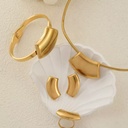 Geometric Personality Necklace Bracelet Earring Ring Stainless Steel Jewelry Set Wholesale