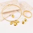 Stainless Steel Set Temperament High Sensitivity Water Drop Necklace Bracelet Earrings Ring Set