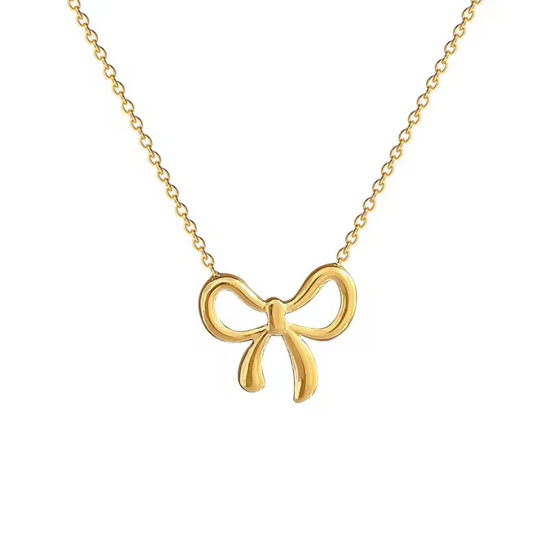 Women's Stainless Steel Cold Necklace Heart Shape Buddhist Real Gold Lucky Grass Explosion Red Net Fashion Pendant Necklaces
