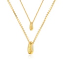 Hypoallergenic Zinc Alloy 316L Stainless Steel Luxury Fashion Jewelry 18K Gold Plated 2-Layer Link Chain Choker Necklaces