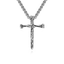 Religious Jewelry Silver Black & Gold Stainless Steel Necklace Christian Style for Men's Birthday Anniversary Engagement