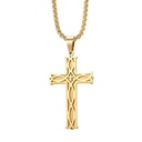 Classic Silver Black & Gold Stainless Steel Strand Necklace Christian Cross for Men's Birthday Anniversary Engagement