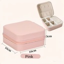 Portable Mirror Jewelry Box Mini Korean Style Women's Zipper Jewelry Ring Storage Box