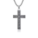 Religious Jewelry Christian Punk Silver Black & Gold Stainless Steel Necklace for Men's Birthday Anniversary Engagement