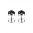 Korean Punk Fashion Barbell Dumbbell Earrings Stainless Steel Unisex Model 06 Do Not Fade Joker Hot Selling Wholesale