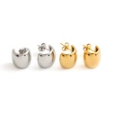 Unique Smooth C-Shaped Stainless Steel Earrings Women Daily Wear Ear Jewelry Gift