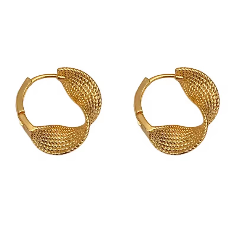 Unique Handmade Twisted Braided Stainless Steel Stud Earrings Women Daily Outfit Decor Ear Jewelry Gift