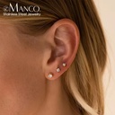 Emanco Fashionable Sparkling Zircon Elements Simple Stud Earrings Exquisite Everyday Wear Birthday Gifts Jewelry Earrings
