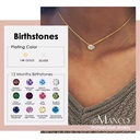 EMancoNecklace Wholesale Ultra-shiny Exquisite Design Birthstone Series Necklace Luxurious 12-color Pendant Zircon Necklace