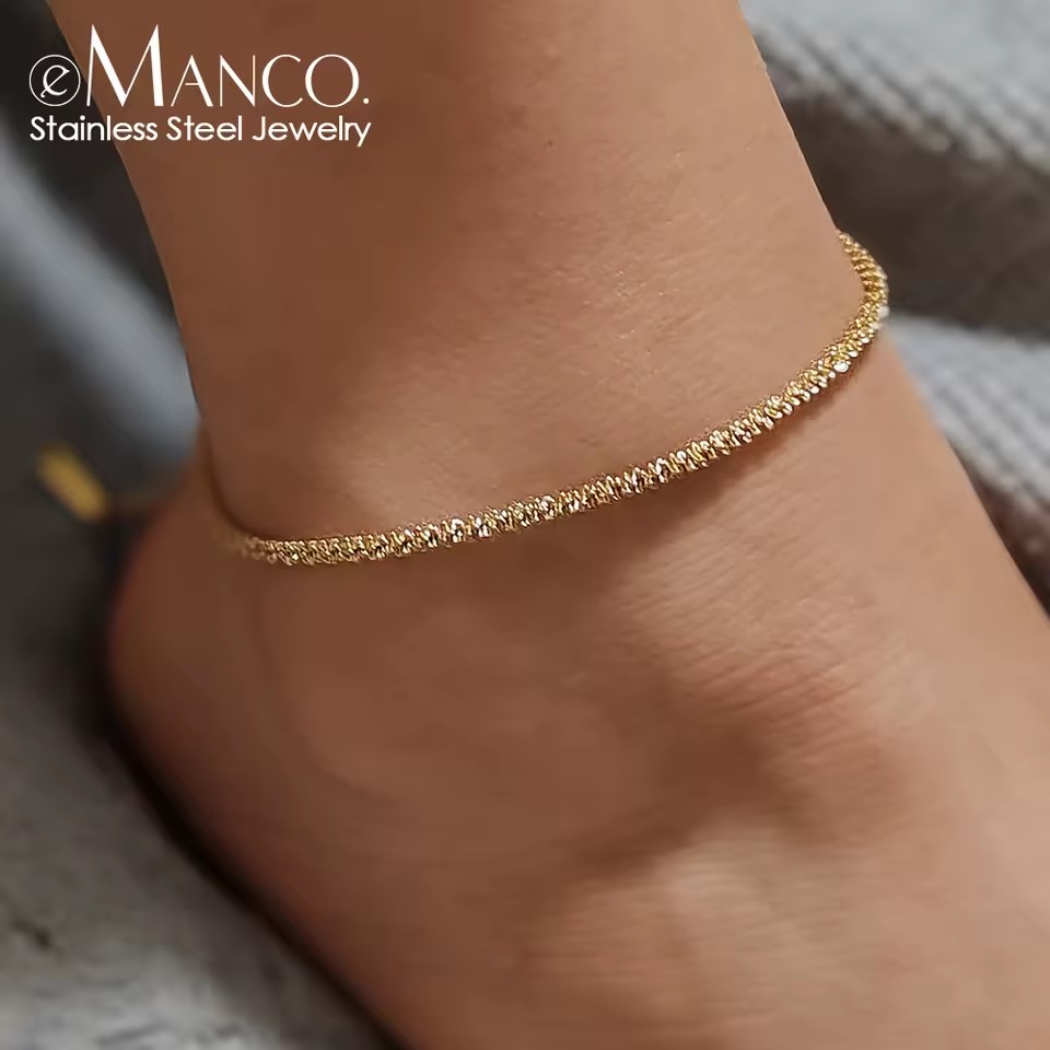 Emanco Anklet Classic Vegetarian Cauliflower Chain Women's Gift Jewelry Anklet Versatile Simple Adjustable Anklet