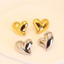 Stainless Steel Heart Love Stud Earrings Creative Metal High Quality Waterproof Romantic Chic Jewelry Women
